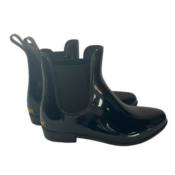 LRL Ralph Lauren Tally Bo Rai Black Rubber Ankle Rain Boots Size 10 B - Picture 7 of 7